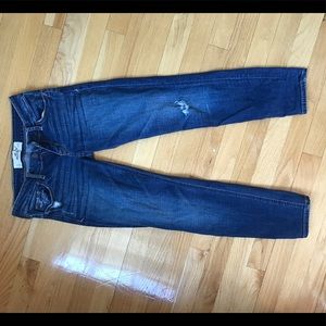Hollister crop lightly distressed jeans